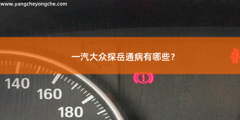 一汽大众探岳通病有哪些？